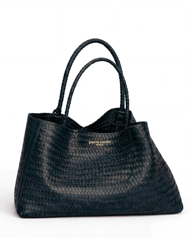 Cabas tressé Pierre Cardin, PU matelassé