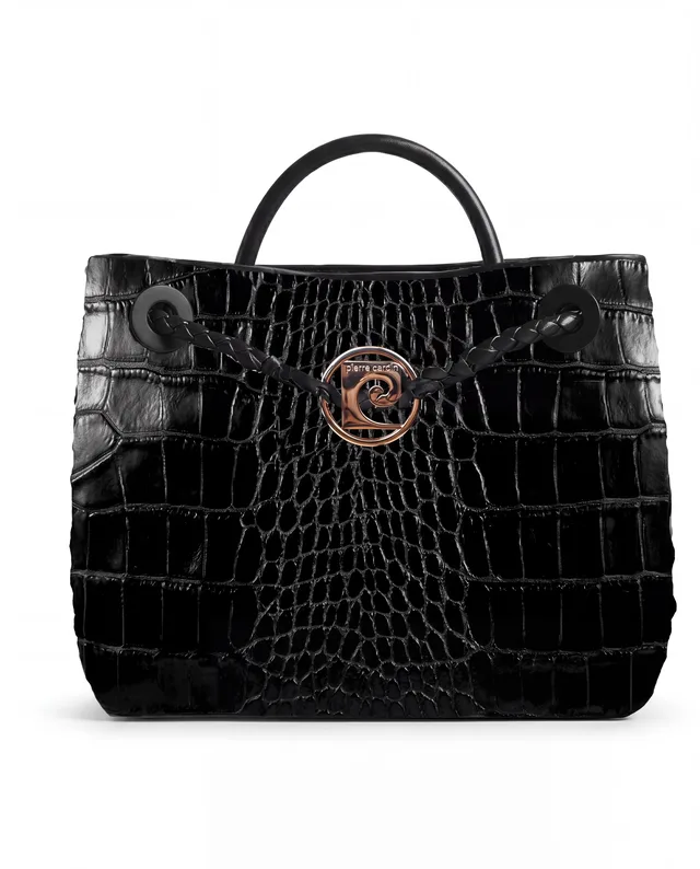 Cabas croco médaillon Pierre Cardin, PU effet croco